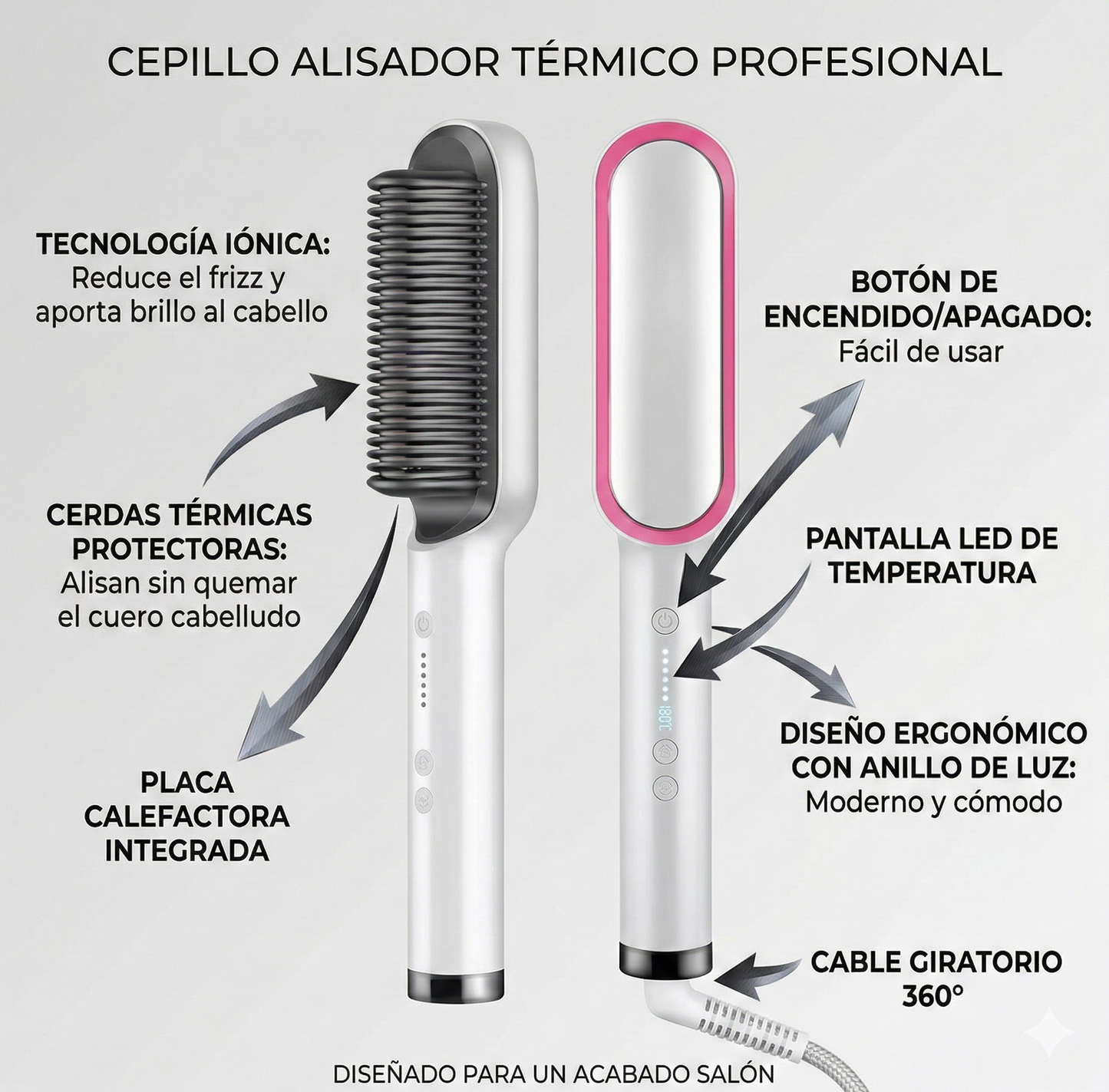 Cepillo Alisador Termico